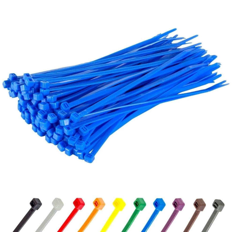 Photos - Electrical Wire & Cable GTSE 8 Inch Blue Zip Ties 100 Pack 50lb Strength UV Resistant Strong Nylon Cable Ties Self-Locking 8 Tie Wraps GTSE-20048BLU