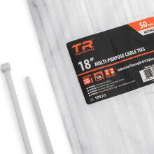 TR Industrial multifunctionele UV-bestendige natuurlijke kabelbinders 18 inch, 50 stuks