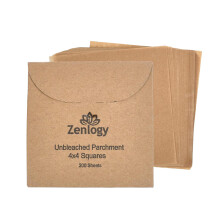 Zenlogy 4x4 Male kwadraty z papieru pergaminowego (200 arkuszy) - Niebielony, nieprzywierajacy, wstepnie przyciety papier pergaminowy - Idealny do op