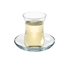 VIKKO TURC TURC ET SAUCREURS 4 OZ Authentiques tasses th turques de 6 tasses th en verre transparent et soucoupes Gol