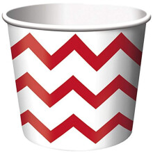 Leckerlibecher aus Papier, 6 Stück, Chevron Classic Red