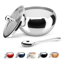 Kook sukker sk?l sukker sk?l med l?g og ske sukkerbeholder med l?g til salt kaffe holder 2 kopper opvaskemaskine sikkert rustfrit st?l 16 oz
