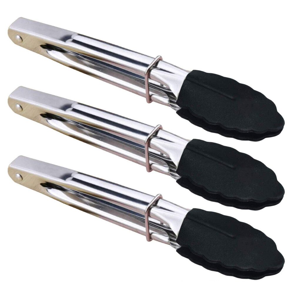 Hinmay Mini-Tang Met Siliconen Tips, 7 Inch, Set Van 3 (Zwart)-image