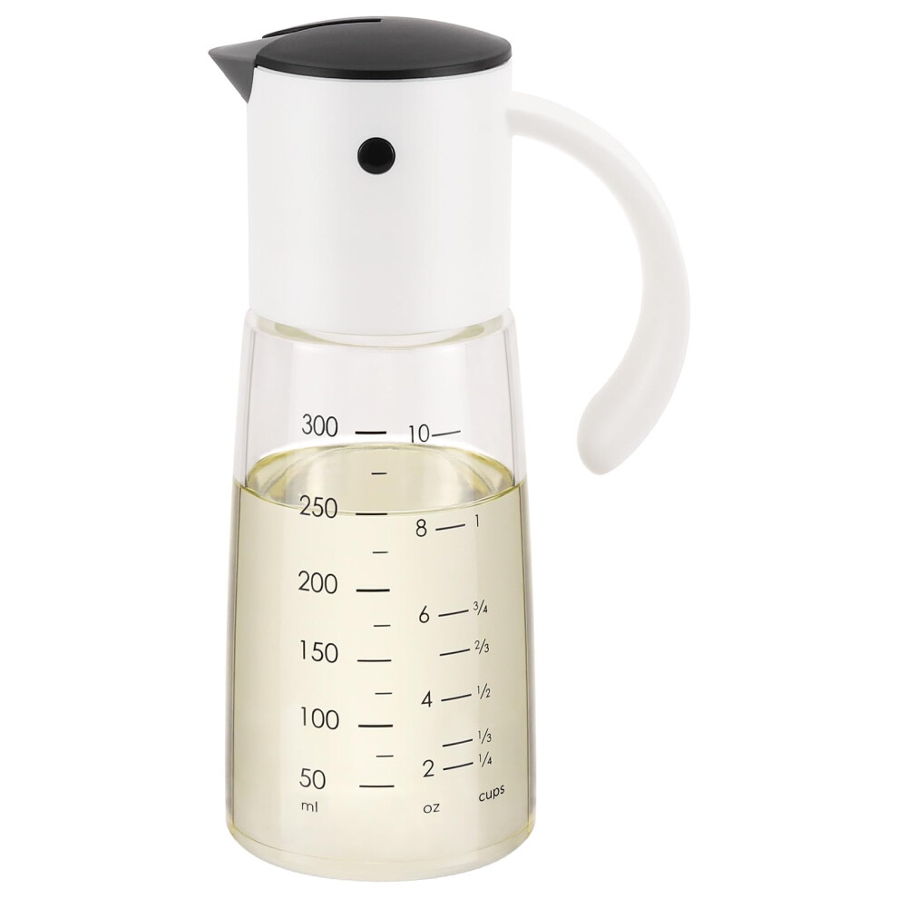 Distributeur D'huile D'olive Vucchini, Distributeur De Vinaigre Bascule Automatique Pour Cuisine Avec Bec Verseur Anti-Goutte (Couleur Blanche)-image