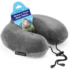 TRAVELREST - Travel & Neck Pillow Therapeutic Memory Foam Washable Micro-Fiber Cover Soft Comfortable - Head Support Long Flights Compact Ergo