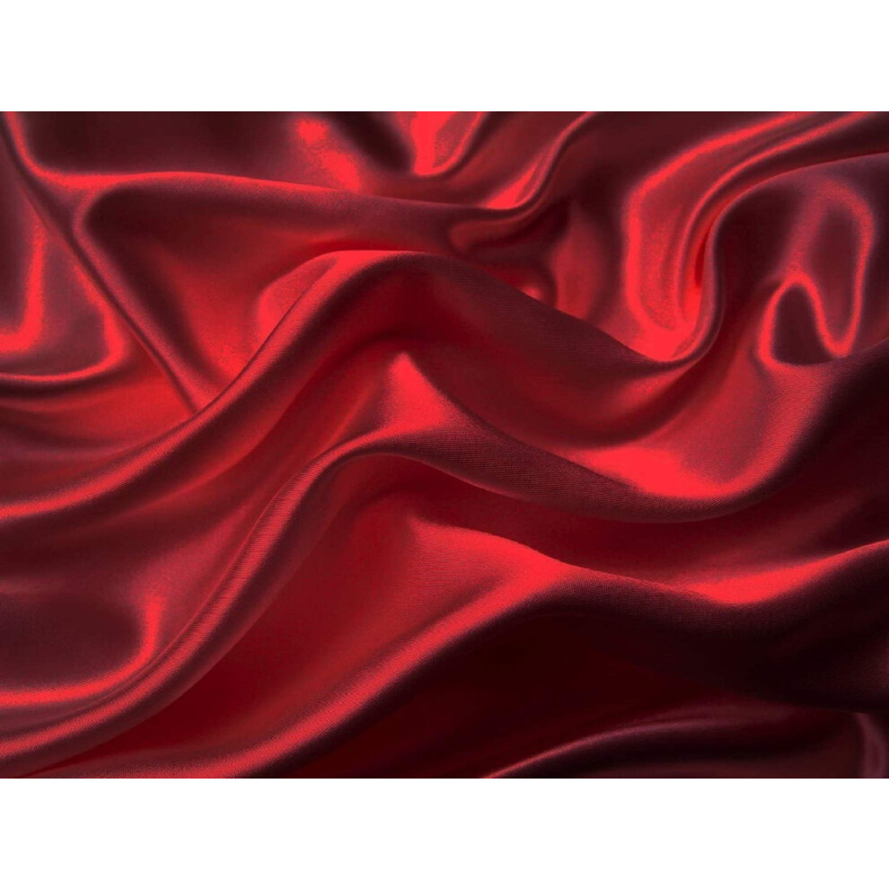 Parure de draps     poches profondes en satin doux et soyeux, couleur unie, collection MK, 4 pi   ces (grand lit rouge)