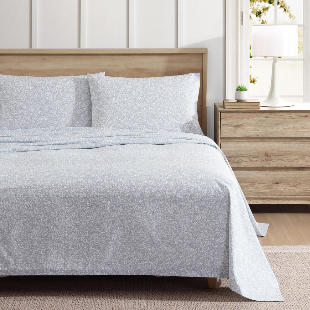 Eddie Bauer - Parure de lit en percale de coton, draps complets, d   coration d'int   rieur fra   che et respirante (Little Blossom Full)