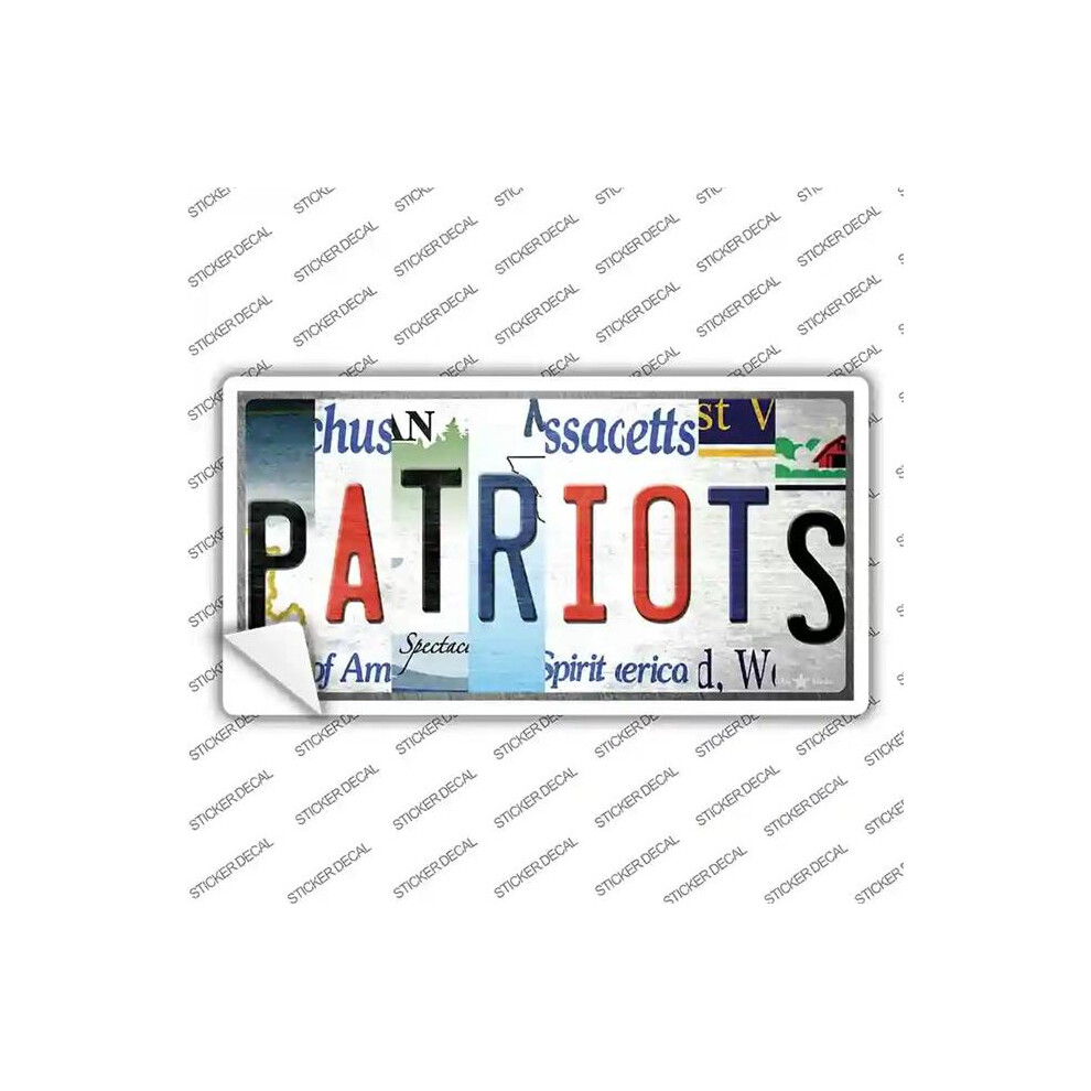 Smart Blonde Lp-13166S-S Patriots Strip Art Novelty Sticker Decal - Small 792636545320