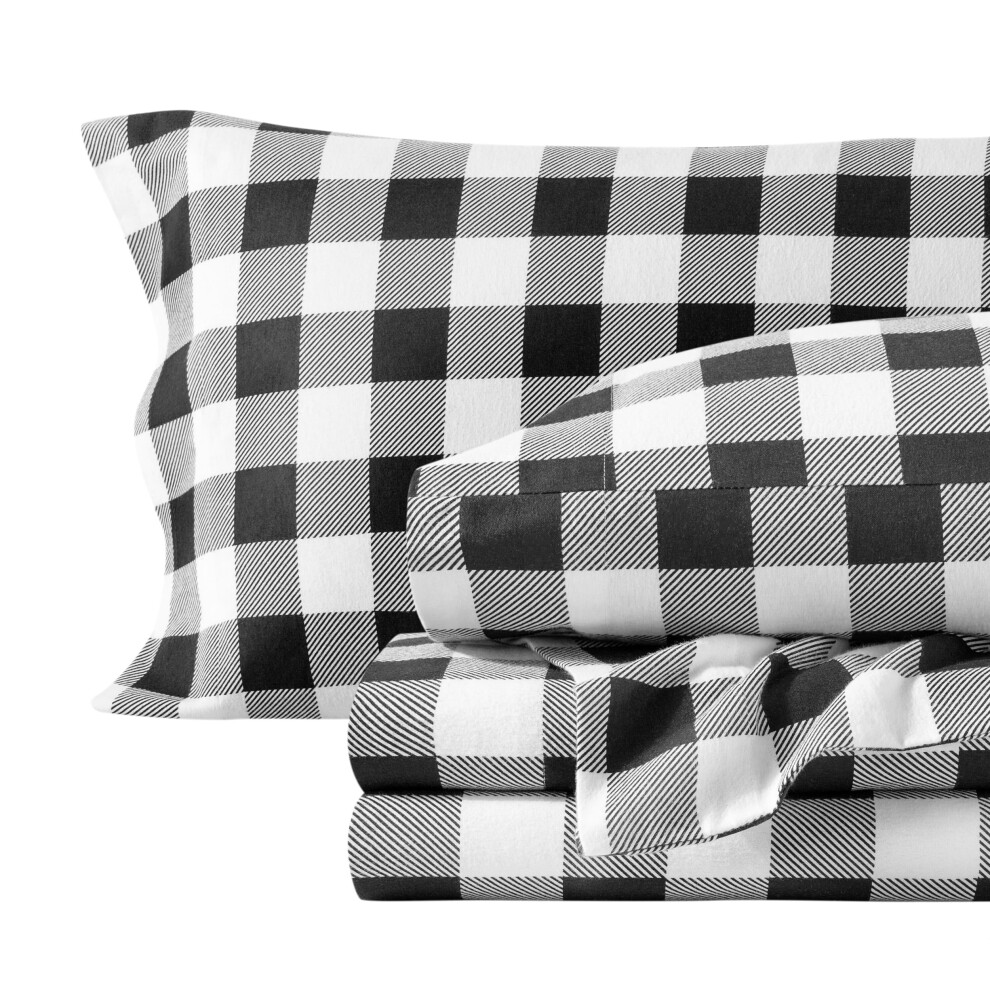 Parure de lit en flanelle Bare Home, 100 % coton, doux et velout   , poids lourd - Flanelle doublement bross   e pour plus de douceur et de confort -