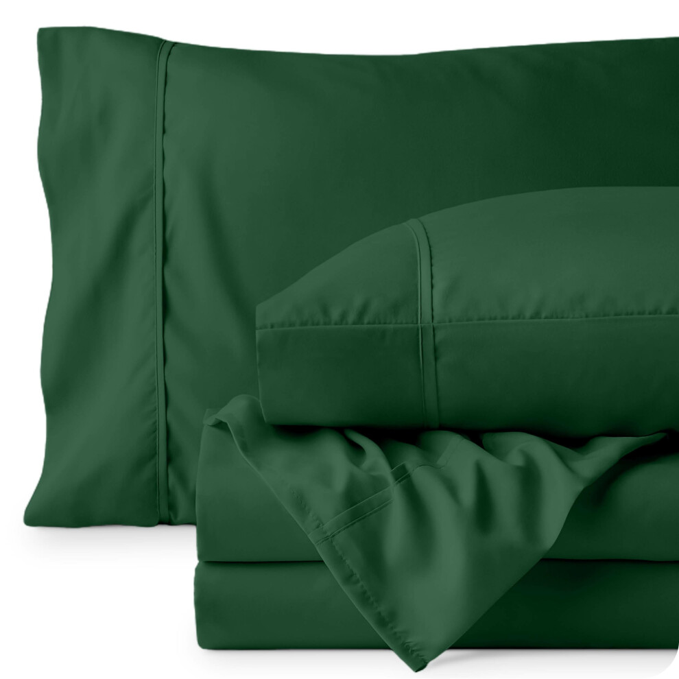 Parure de lit double Bare Home - Draps de lit de luxe pour hôtel - Ensemble 4 pièces extra doux - Poches profondes - Ajustement facile - Rafraîch