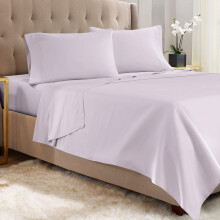 Empyrean Full Size Sheets - 4 PC Super Soft Bed Sheets Full Size - Double Brushed Microfiber Full Size Bed Sheets - Hotel Luxury Light Gray Lavender F