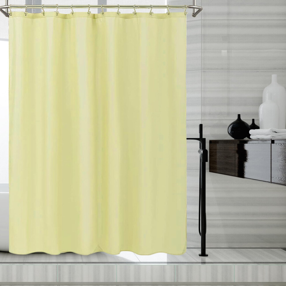 Rideau de douche en tissu jaune citron LLSCL avec aimants, imperm   able, qualit    h   teli   re, 72 x 72, lavable en machine
