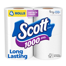 Scott 1000 Hojas por rollo Papel higinico 4 Rollos Tisco de bao