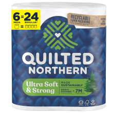 Papel higinico higinico ultra suave y fuerte de Northern acolchado 6 mega rollos = 24 Rollos regulares 5x ms fuerte* Mediante higinico suave prem