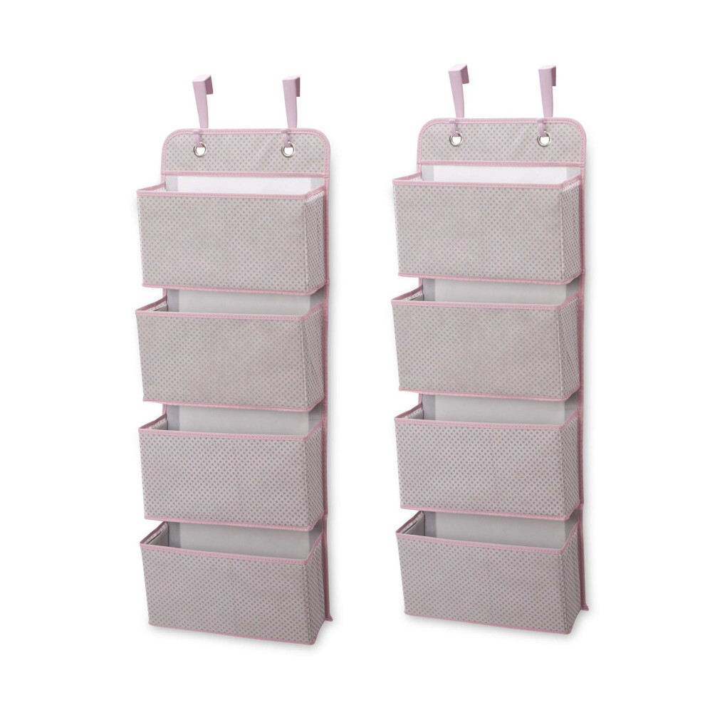 Delta Children 4 Pocket Over The Door Hanging Organizer - 2 Pack  Easy Storage/Organization Solution - Versatile and Accessible in Any Room in the Hou
