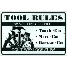 HangTime Tool Regler R?r ikke Nyhed Metalskilt Sjove Hjem Pl?ne Room D?cor