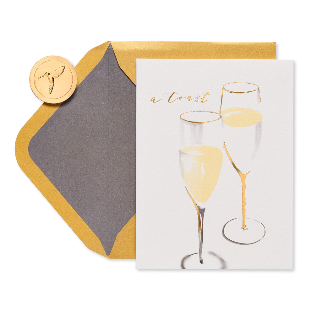 Carte De Mariage En Papyrus Pour Couple (Toast Au Champagne)-image