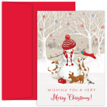 Masterpiece Studios Holiday Brights Collection 16-tals julkort i kartong med kuvert 7,8"" x 5,6"" Snowman & Friends (854200)