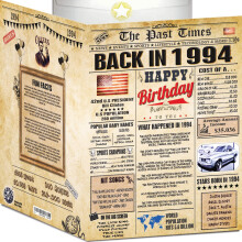 30th Birthday Card for Women Men - Back In 1994 Newspaper - 30th Happy BIRTHDAY card - 30th birthday gift for Her Him - JUMBO A4 size - 30th birt