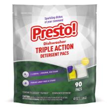 Amazon-Marke Presto! Triple Action Dishwasher Pacs Zitronenduft, 90 Stck