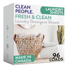 The Clean People Laundry Detergent Sheets - Laundry Soap - Ultra Concentrated  Recyclable Packaging  Stain Fighting - Fresh Scent  96 Pack