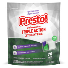 Amazon-Marke: Presto! Sp lmaschinentabs mit Dreifachwirkung, Anti-Flecken-Effekt, frischer Duft, 70 St ck