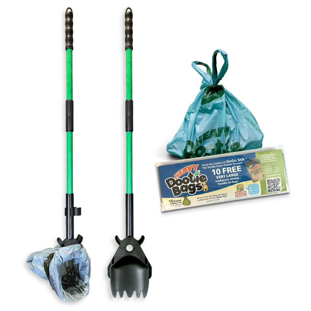 GoGo Stik?XP Pooper Scooper and Dootie Rake Set. Strong FRP Handles. Small Medium and Large Dogs Even Geese. Hands Clean  Quick  and Convenient Scoopi