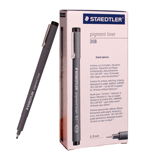 Staedtler Staedtler Pigment Liner 0,5 mm Μαύρο [Συσκευασία των 10] 1