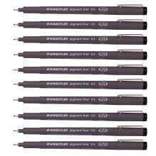 Staedtler Pigment Liner 0,5 mm, Schwarz [10 St  ck]