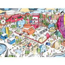 Lucky Puzzles Arctic Antics - 500 Piece Jigsaw Puzzle for Adults & Kids 12+ | Funny Polar Adventure Magic Puzzle | Coolest Adult Puzzles | Challe