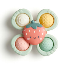Itzy Ritzy Fidget Toy with Sensory Poppers & Suction Cup; Fidget Toy Sticks to Highchairs  Tables or Tubs While Spinning & Engaging Baby with 4 Textur
