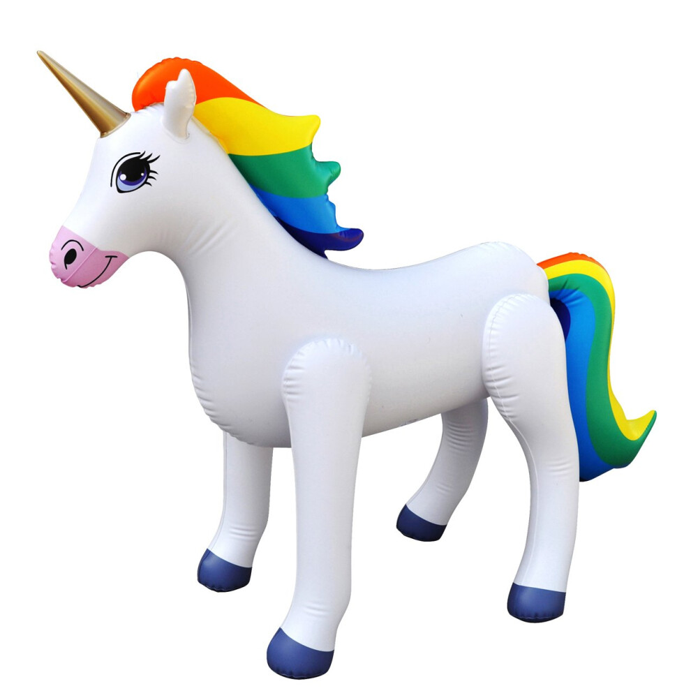 Jet Creations Inflatable Standing Rainbow Unicorn Great For Pool Party Decoration Birthday 40L