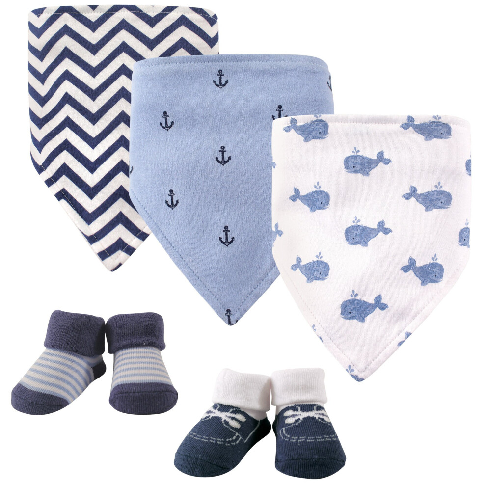 Ensemble bavoir et chaussettes unisexes en coton pour b   b    Hudson Baby, motif baleine, taille unique