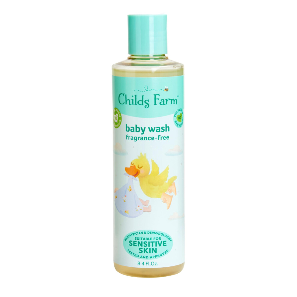 Kinderfarm Childs Farm Baby Body Wash Unfragranced Gently Cleanses Suitable For Newborns With Dry Sensitive And Eczema-Prone Skin 8.4 Fl Oz