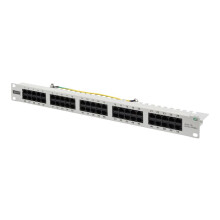 19" ISDN-Configuratiepaneel - DIGITUS - Cat. 3 - 50 x RJ45 - Niet afgeschermd - Lichtgrijs