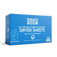 Molly's Suds volledig natuurlijke wasverzachter droogtrommeldoekjes pepermunt (120 velletjes)