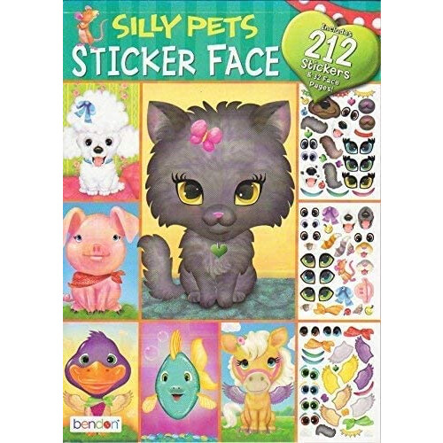 Silly Pets Face Repositional Stickers Fun Activity Book 2