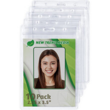 EcoEarth-pystysuora henkilökorttikotelo pehmeällä reunalla (suljettava 2,25 x 3,5 tuumaa, premium-luokan irtotavarana, 10 kpl) Henkilökorttikotel