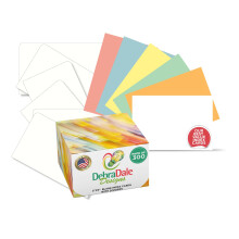 Debra Dale Designs Bedste værdi Ubeløbt tomme notekort - 300 -Pack 3 """" X5 """" - 6 farver i sikker opbevaringsboks - lavet i USA