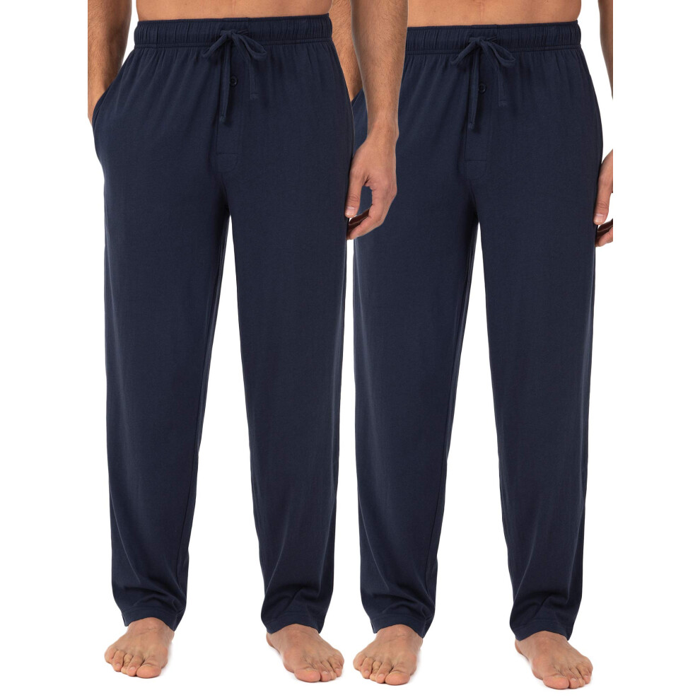 Fruit of the Loom Men's Extended Sizes Jersey Knit Sleep Pant  Navy/Navy (2-pack)  3X Plus