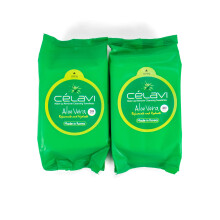 Celavi Makeup Remover Cleansing Wipes Fjernelse af håndklæder 2 pakker - 60 ark (agurk)