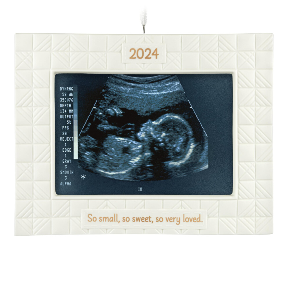 Hallmark Keepsake Christmas Ornament 2024 So Very Loved Sonogram Photo Frame Porcelain Baby's 1St Christmas Hallmark-Souvenir