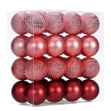 Christmas Balls Ornaments Set 2.36 32 pcs Hanging Shatterproof Christmas Decoration Ball Ornaments for Xmas Tree Holiday Christmas Party (Pink)