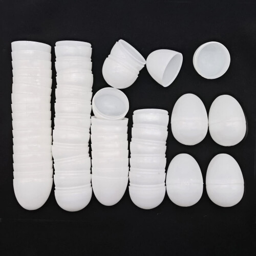YTYKINOY 30pcs 2-3/8"""" Blank White Plastic DIY Easter Eggs 1