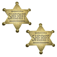 iMagitek 2 Pack 2,6 Inch Mentale Western Sheriff Badge voor kinderen Feestartikelen Benodigdheden School Carnaval Prijzen Feesttas Cadeauvullers