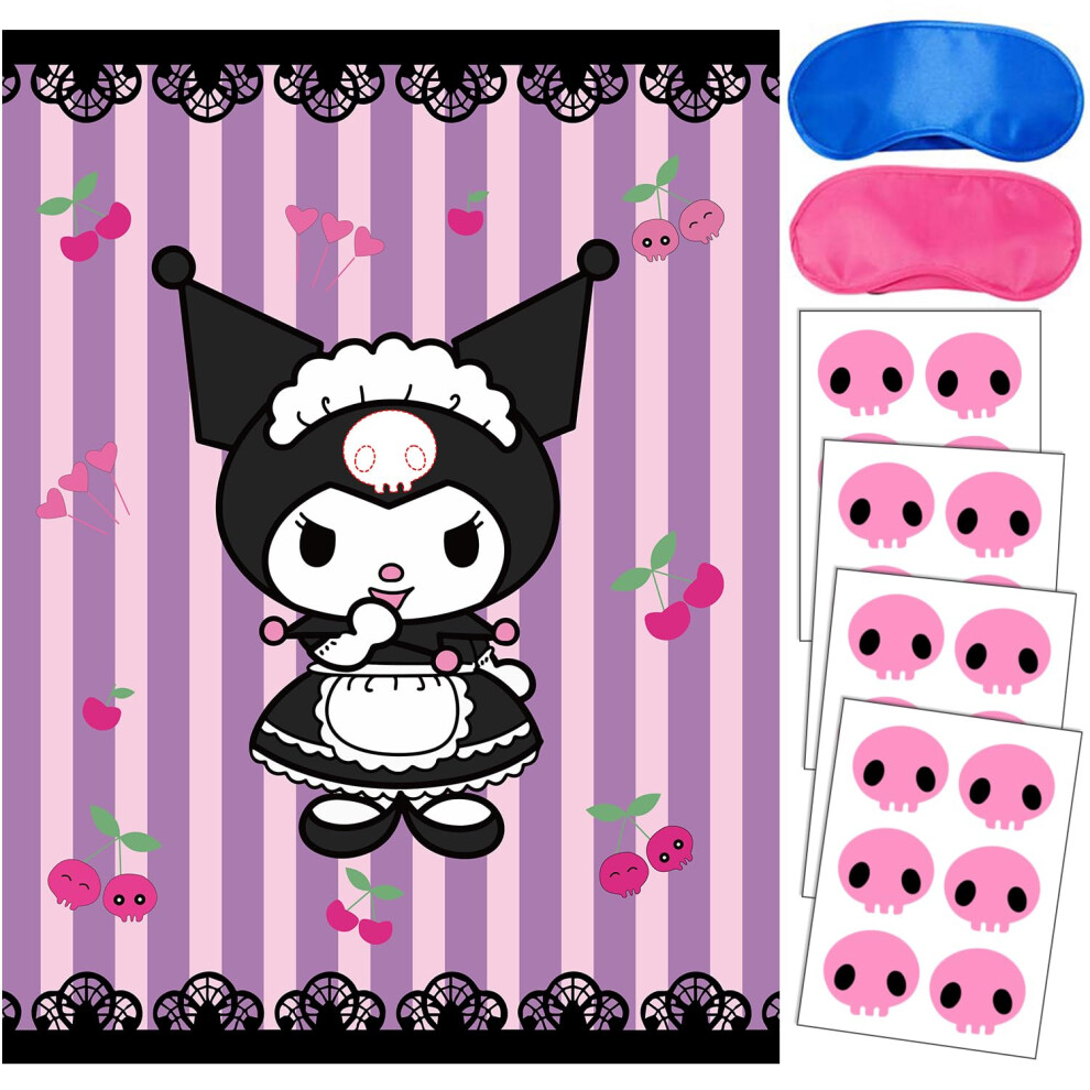 Kuromi Birthday Party Supplies  Kuromi Party Games for Boys Girls  Large Poster 24PCS Stickers for Kuromi Birthday Favors Decorations-image-OPC-PGC8KDR-NEW