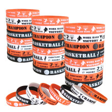Oringaga 24PCS Basketball Silicone Wristband/Bracelets - Basketball Party Favors and Supplies - Motivational Sports Prize -Carnival/Events