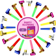 25pcs Party Blowers Kleurrijke Noisemakers Party Blowouts Squawkers Omzoomde Noise Maker Verjaardag Noisemakers Verjaardag Blow Horns Party Fluitjes