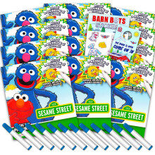 Sesame Street Imagine Ink Coloring Book Set for Girls Boys - 12 Pack No Mess Coloring Books with Stickers More (Elmo Sesame Street Party Supplies)