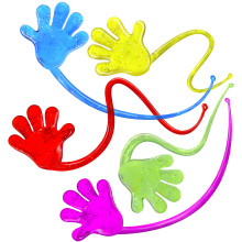Giraffe Manufacturing 75-delig assortiment kleine en grote glitter-slappy-handen-schatkist - kinderfeestartikelen Sticky Hands bulkspeelgoed voor kin